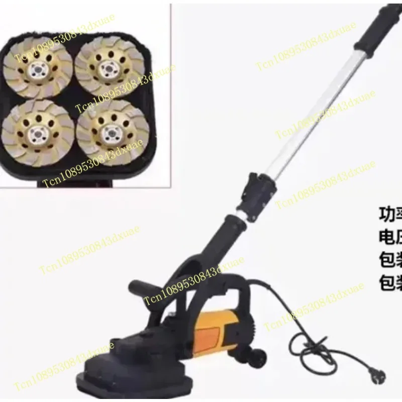3800W Handheld Rough Grinder Dust-free Plasterer Long Rod Polishing Floor Grinder Concrete Grinding Machine