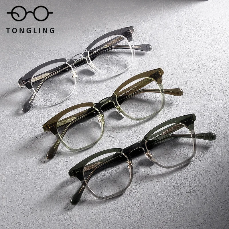 Niche Advanced Sense Square Frame Glasses Trend Men Thick Frame Plate Women High Number Myopia Anti-blue Glasses Frame