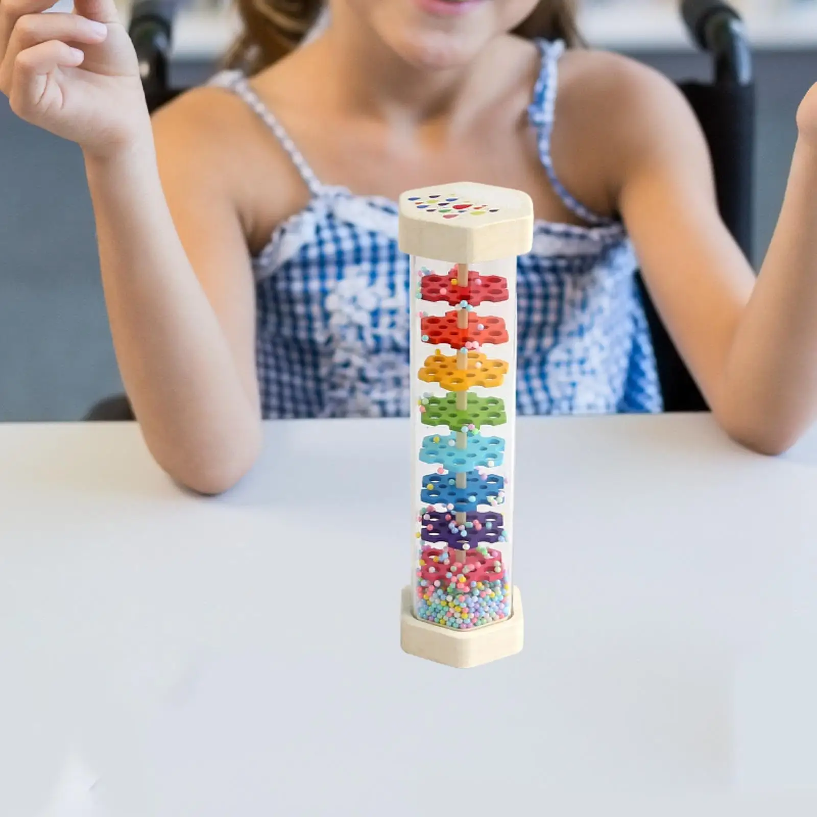 Perlen Rainmaker Regenrassel Spielzeug Training Sensorischer Regenstab Regensound Spielzeug für Kinderzimmer Junge Mädchen Kinder Lehrmittel