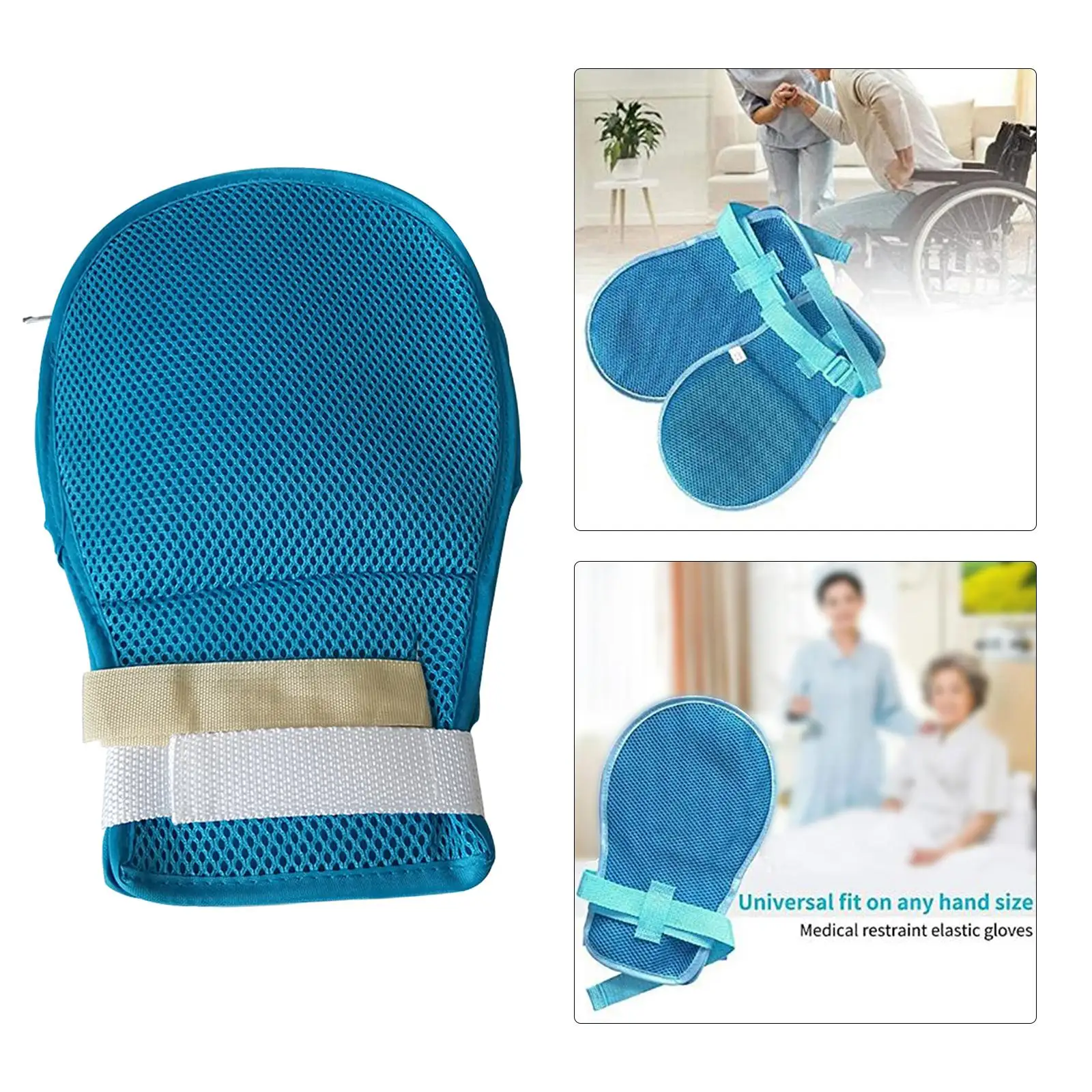 ๏ผ Safety Restraint Glove Protectors Personal Safety Devices Finger Control - Blue