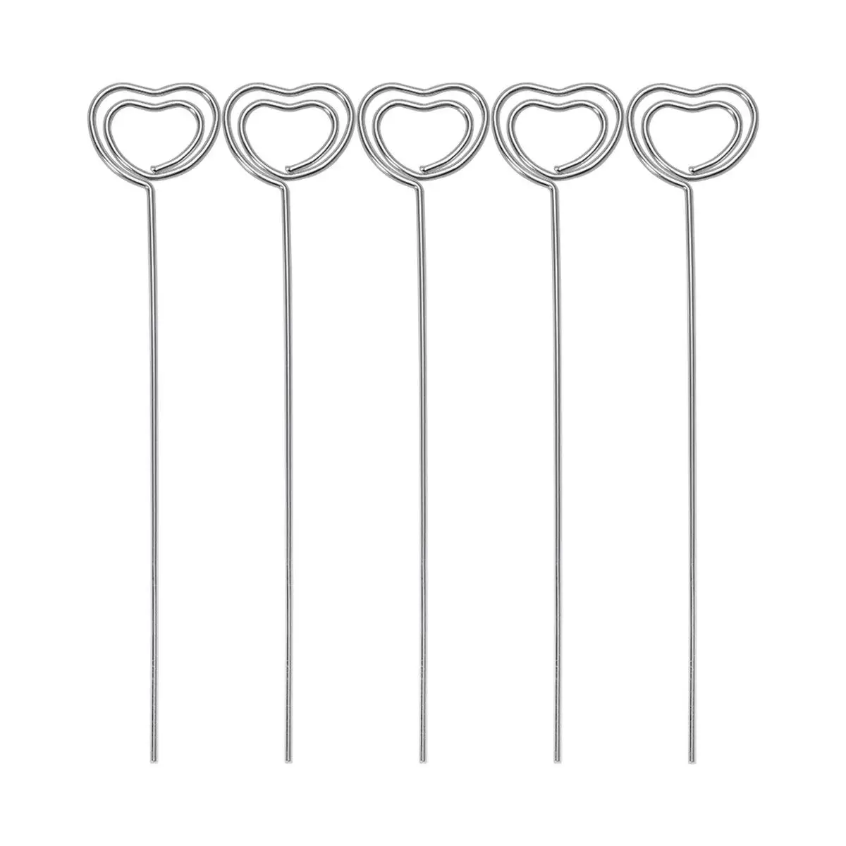 50Pcs Fashion Metal Love Heart Memo Clip Holders for Photos Notes Business Cards Table Decor Home Office Wedding Favor Picture