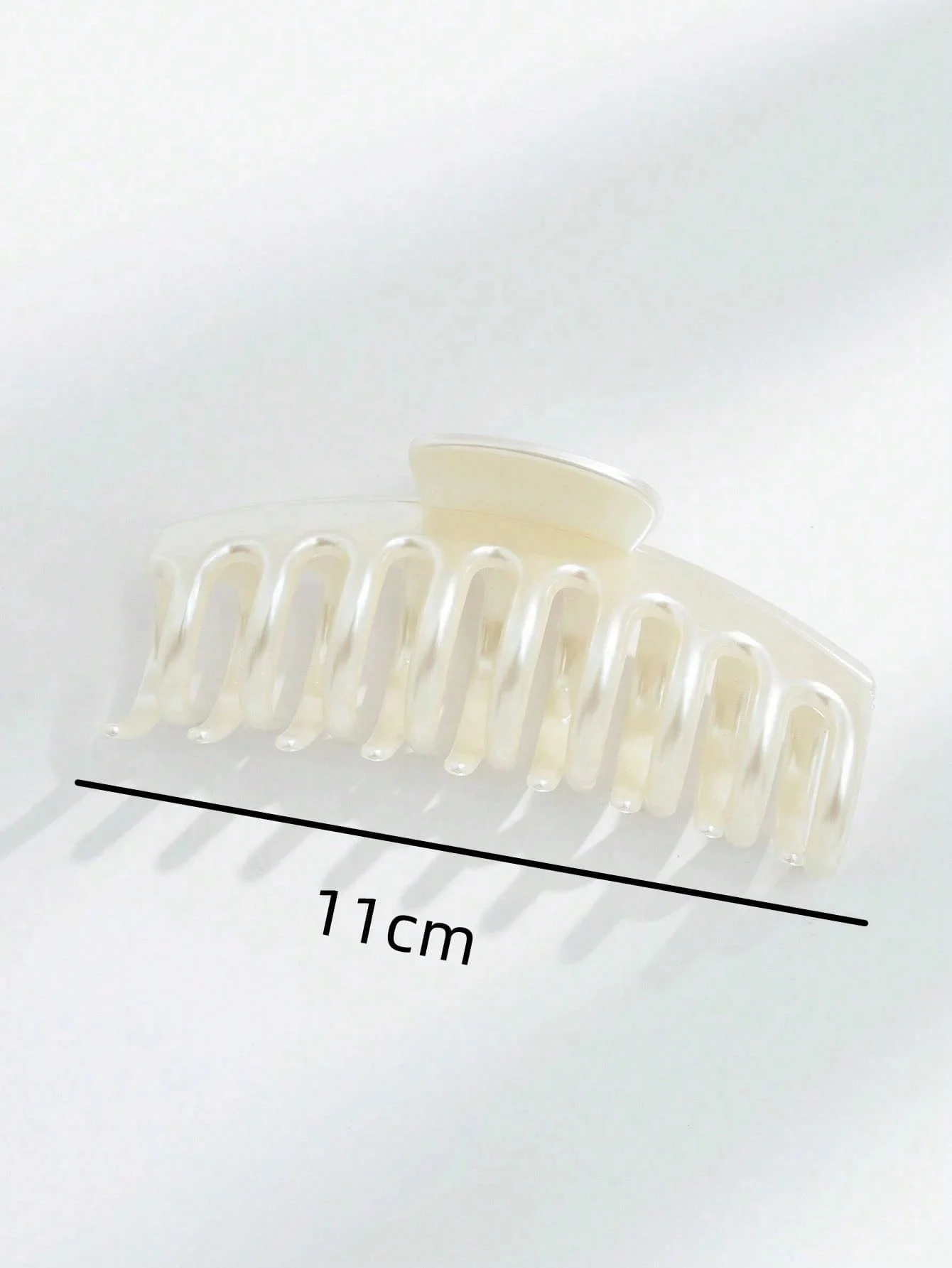 1Pc jepit rambut besar putih mengkilap model tulang naga, jepit rambut wanita bertemperamen, jepit rambut simpel model cakar hiu