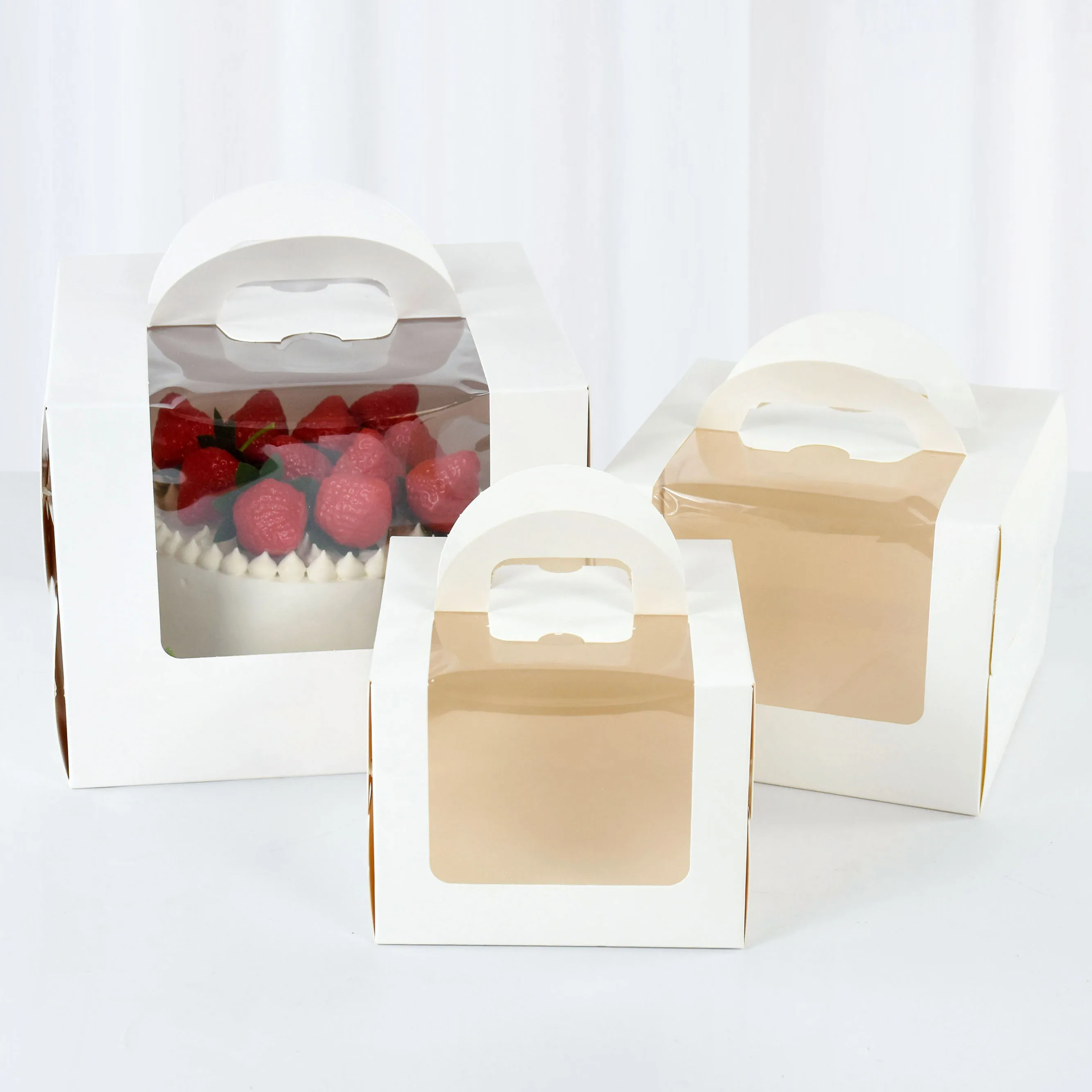 

1pc Cake Box With Window Bakery Gift Cake Paper Boxes Wedding Birthday Party Favor Packaging Box Decoration Baby Shower Supplies
