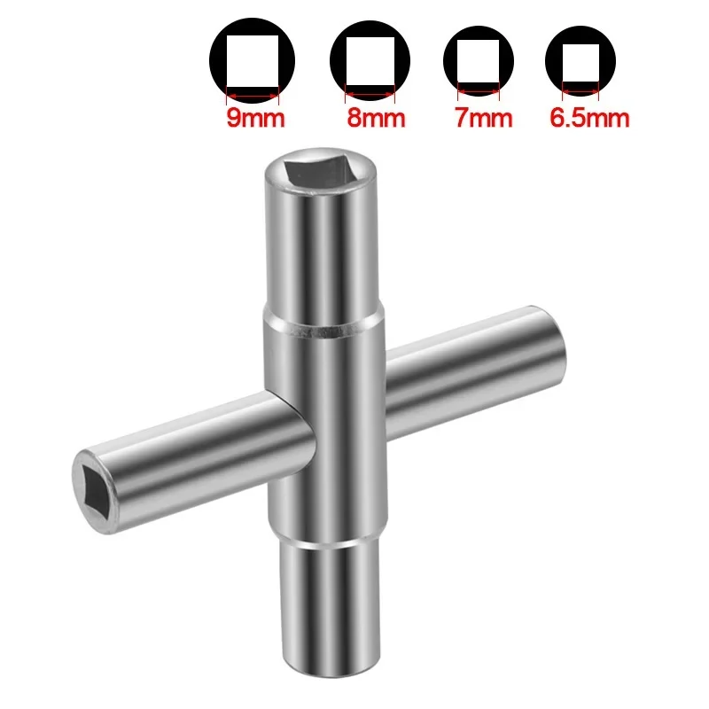 MINI 4 IN 1 Universal Faucet Wrench Square Key Plumber Bathroom Wrench for Gas Electric Meter Cabinets Bleed Radiators 6/7/8/9mm