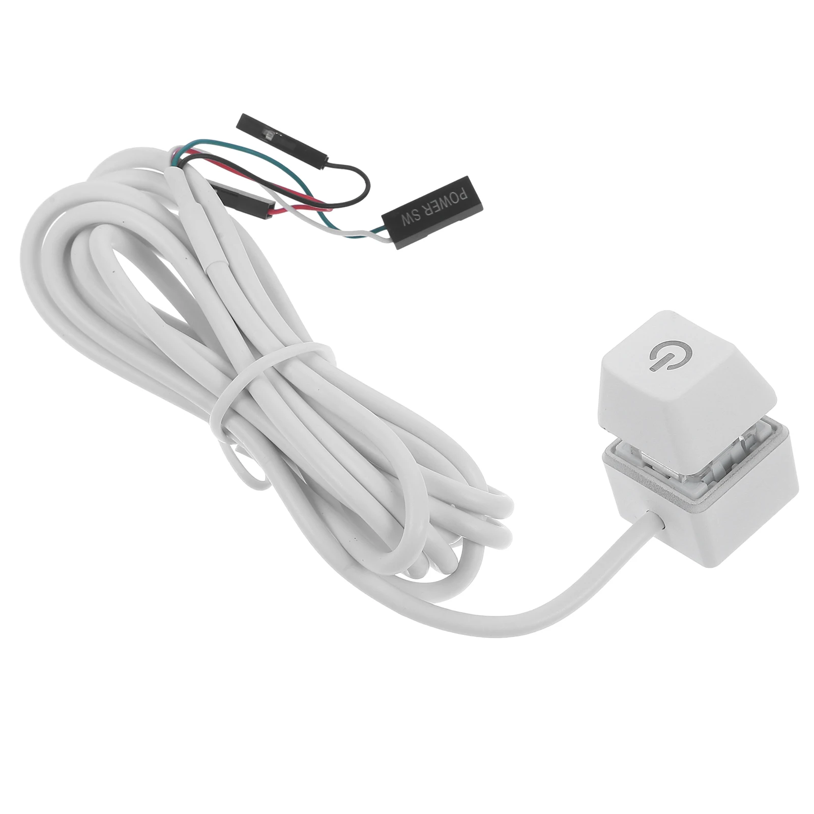 

s 1.65M Cable PC Power Button for Desktop Computer Accessory White External Control Adapter Gaming Console Wire