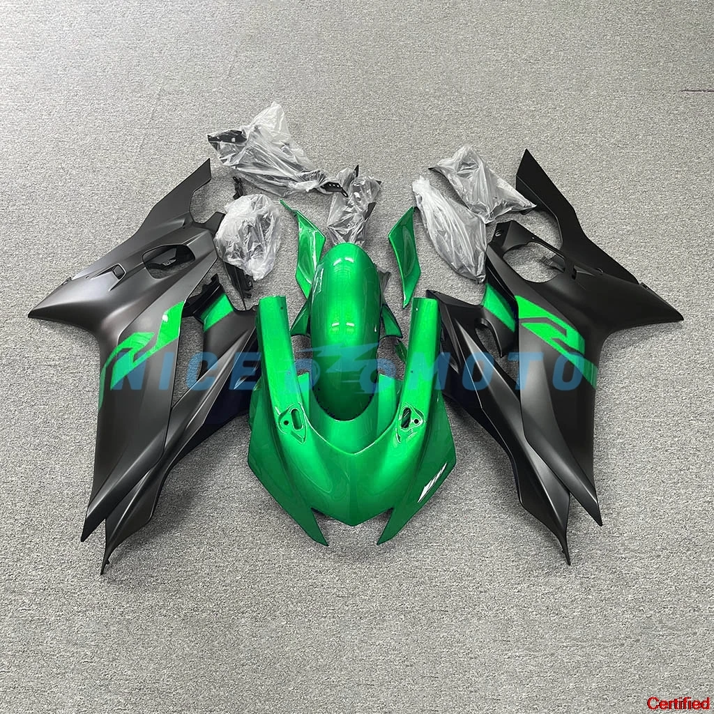 set For YAMAHA YZFR6 2017 2018 2019 2020 2021 2023 YZF R6 17-23 Motorcycle Fairings Kit Black with Green