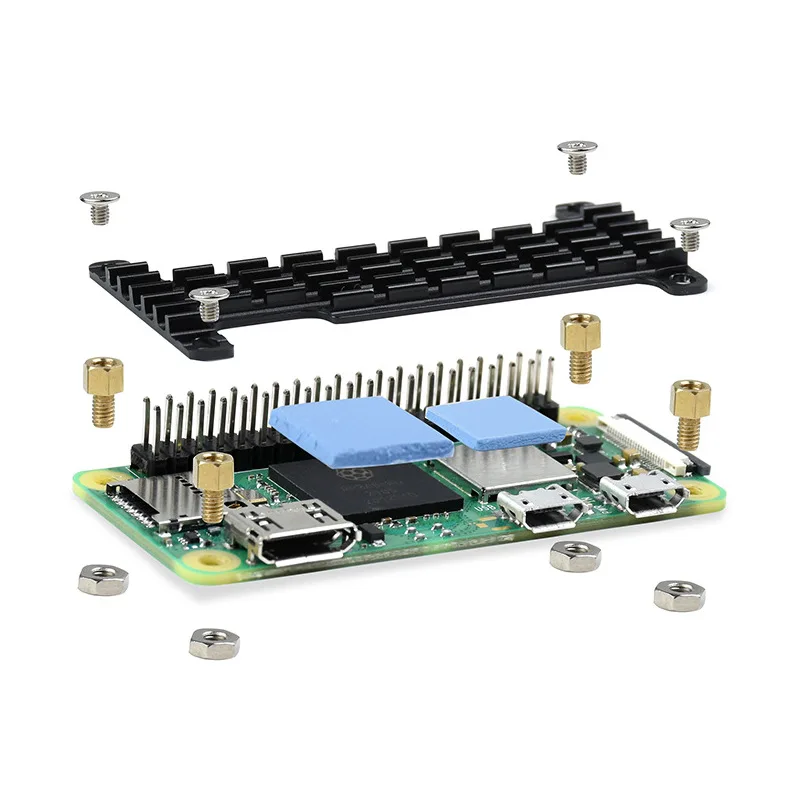 Raspberry Pi Zero 2W Aluminum Alloy Heatsink Case - Metal Housing with Included Tools