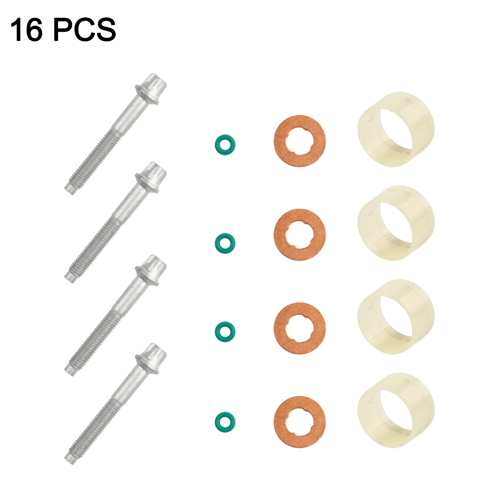 燃料クランプセット-クランプボルトワッシャー-自動車修理-図のように-エンジン燃料噴射部品-金属ゴム素材