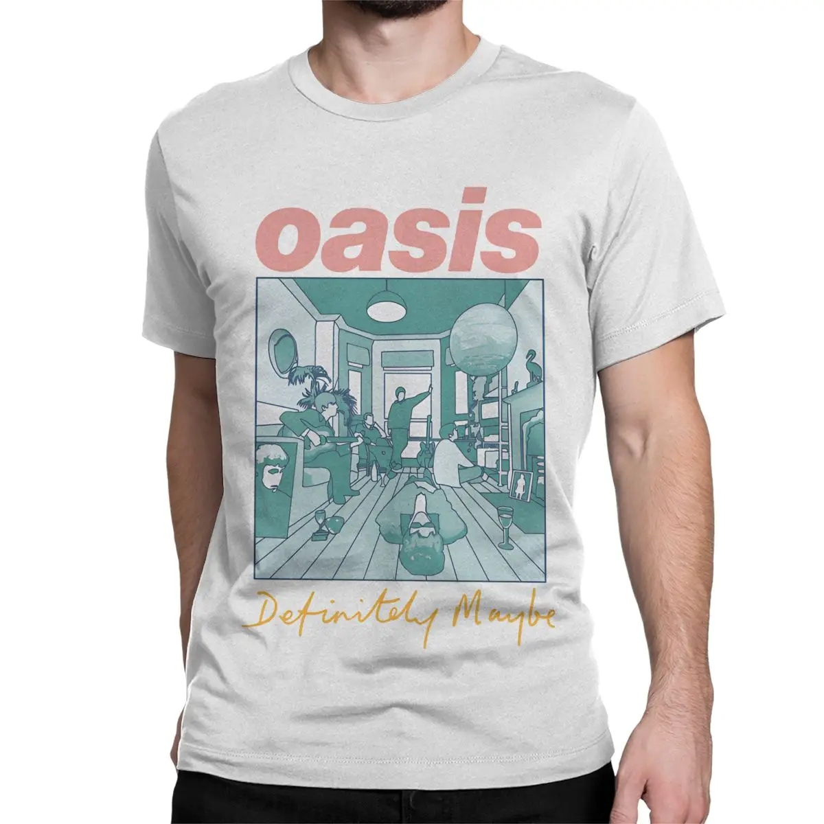 Definitely Maybe Artwork Band T Shirt for Men Women 100% Cotton Novelty T-Shirt O Neck O-Oasis Tee Shirt Short Sleeve Clothes