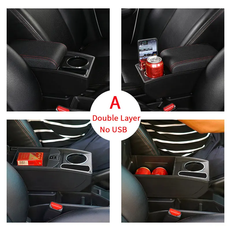 For Opel Corsa D Armrest box For Opel Corsa Car armrest backrest Interior parts storage box Retrofit parts Car accessories