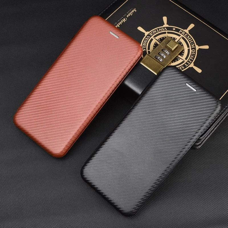 Funda Matte Flip Case for Samsung Galaxy S24 S23 S22 S21 Ultra Note 20 Ultra S20 FE A51 Carbon Fiber Coque Phone Case Cover Capa