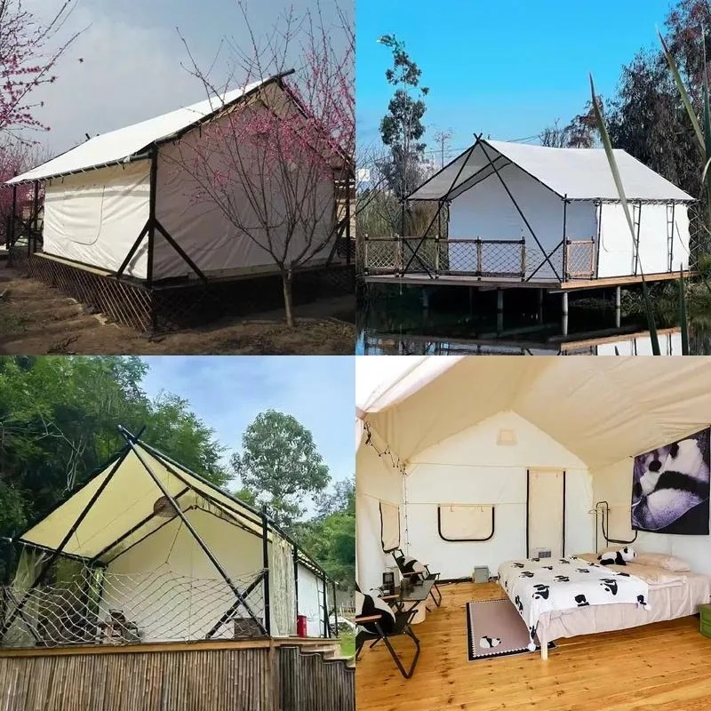 Custom Outdoor Waterproof Luxury Camping Tent for Family Hunting Resort Hotel Trip with Optional Bathroom
