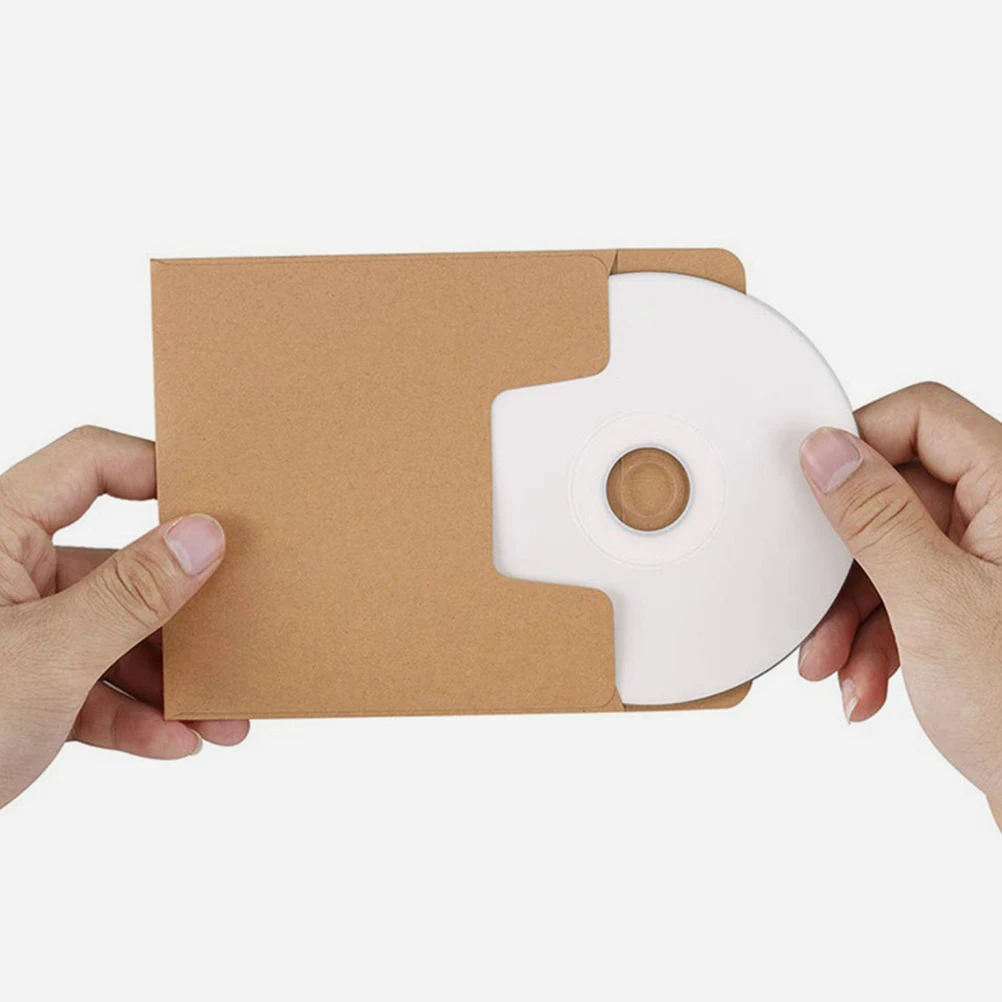 

100pcs Cd Sleeves Kraft Paper Brown Envelope For Media Storage Dvd Paper Cardboard Holder Craft File Envelopes Mailing Shipping