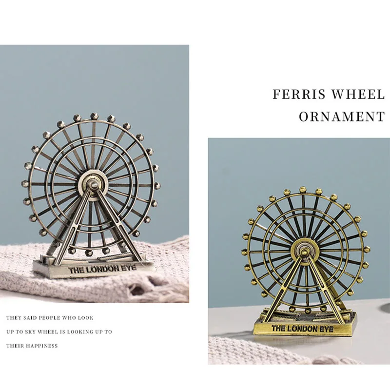 1Pcs Cheap rotatable ferris wheel mini kids room decor metal office home decoration accessories