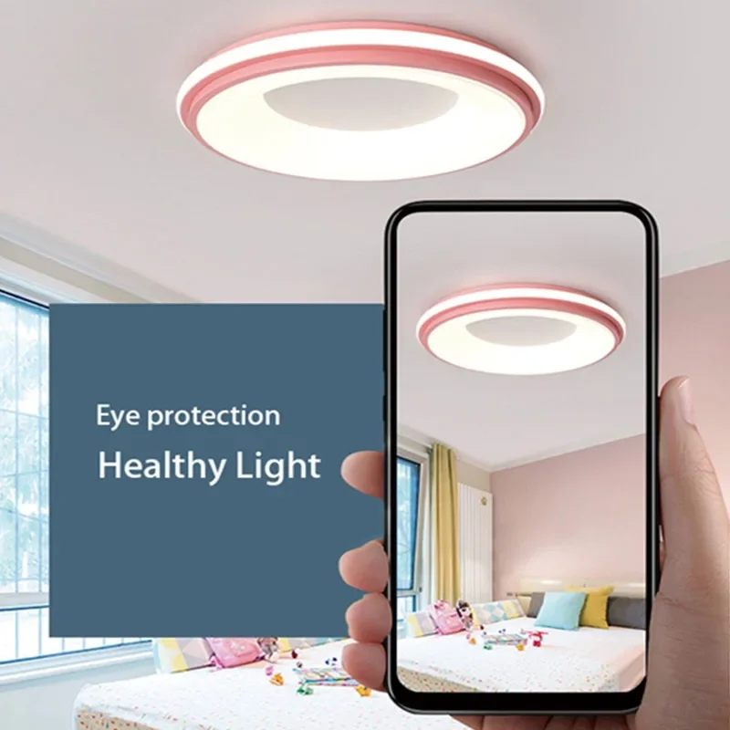 Nordic LED Ceiling Light Macaron Originality Circular Color Modern Ceiling Lamp Balcony Bedroom Study Room Aisles Home Lighting