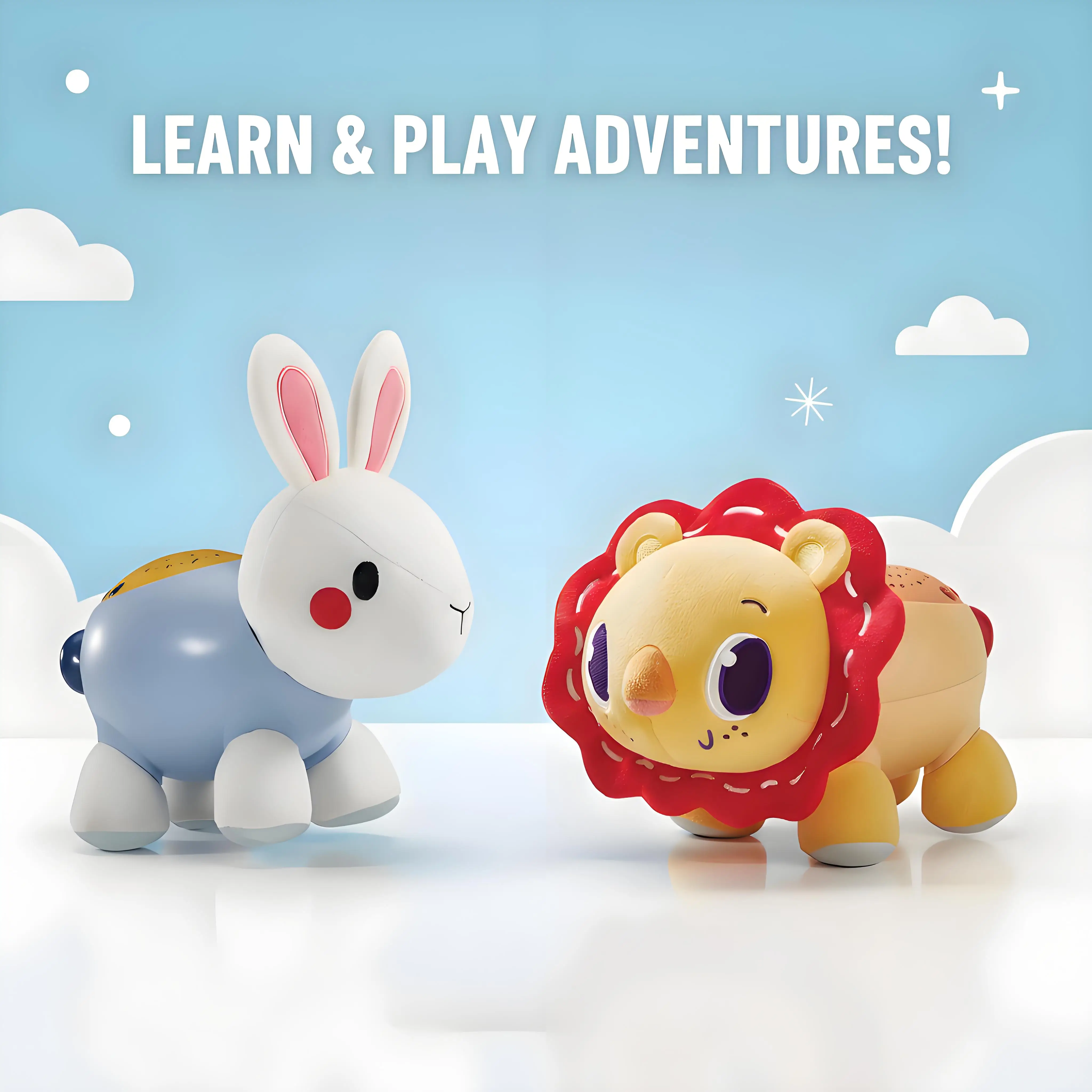 

Rabbit Lion Sleep Soothing Toy, Companion Doll, Room Night Light, Soothing Music, Parent-Child Time