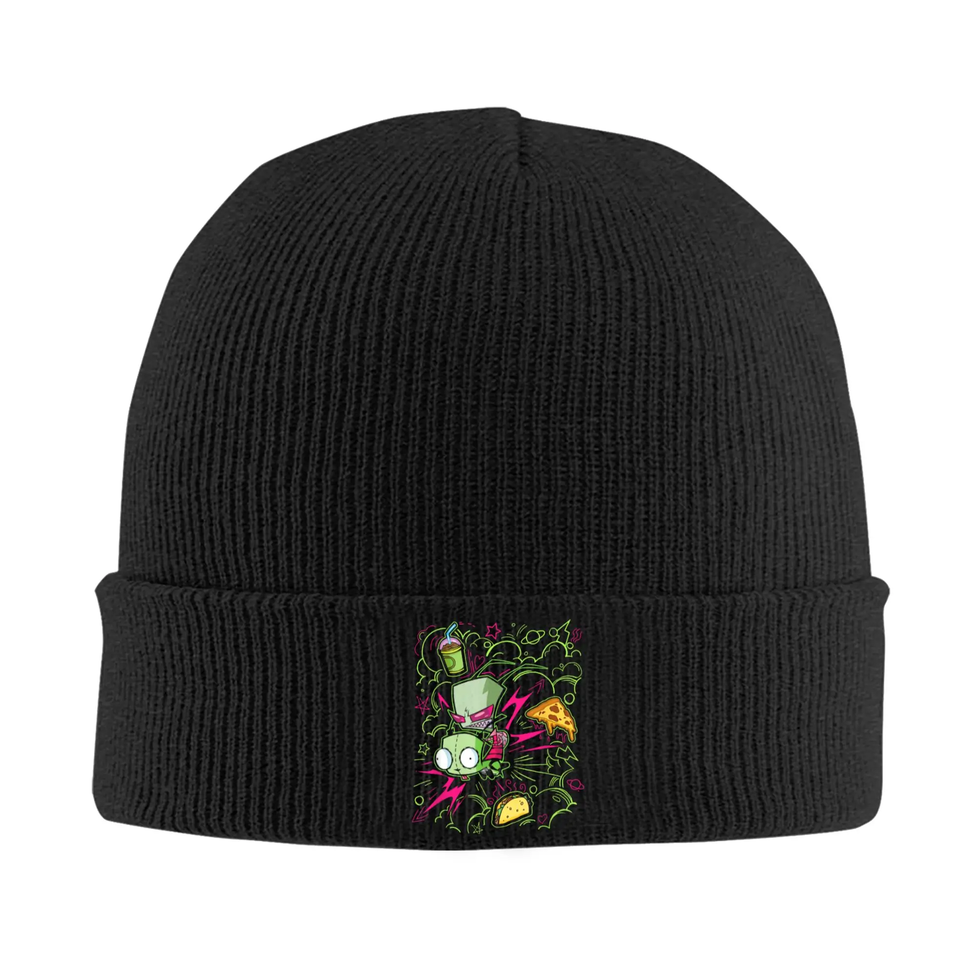 Invader Zim Riding Gir Knitted Caps Women's Men's Beanies Autumn Winter Hats Acrylic  Warm Cap