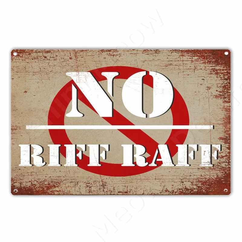 No Riff Retro Metal Tin Sign, Hot Tub Wall Art Poster, Funny Warning Sign for Home, Pub, Yard, Hot Tub,Vintage Home Decor