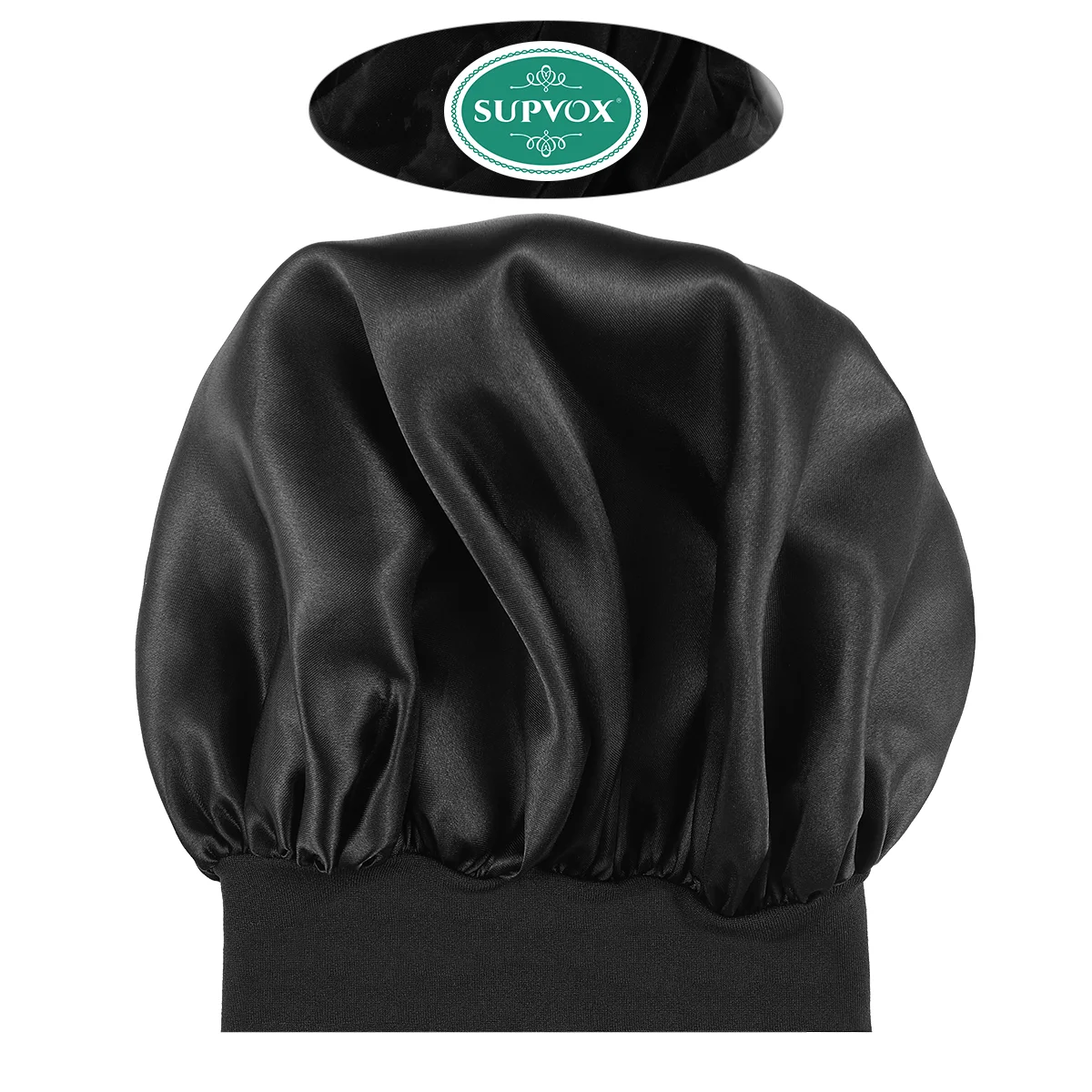 Envoltura de pelo de seda para dormir, sombrero negro, gorro lateral ancho, gorros de alta elasticidad para mujer, señorita