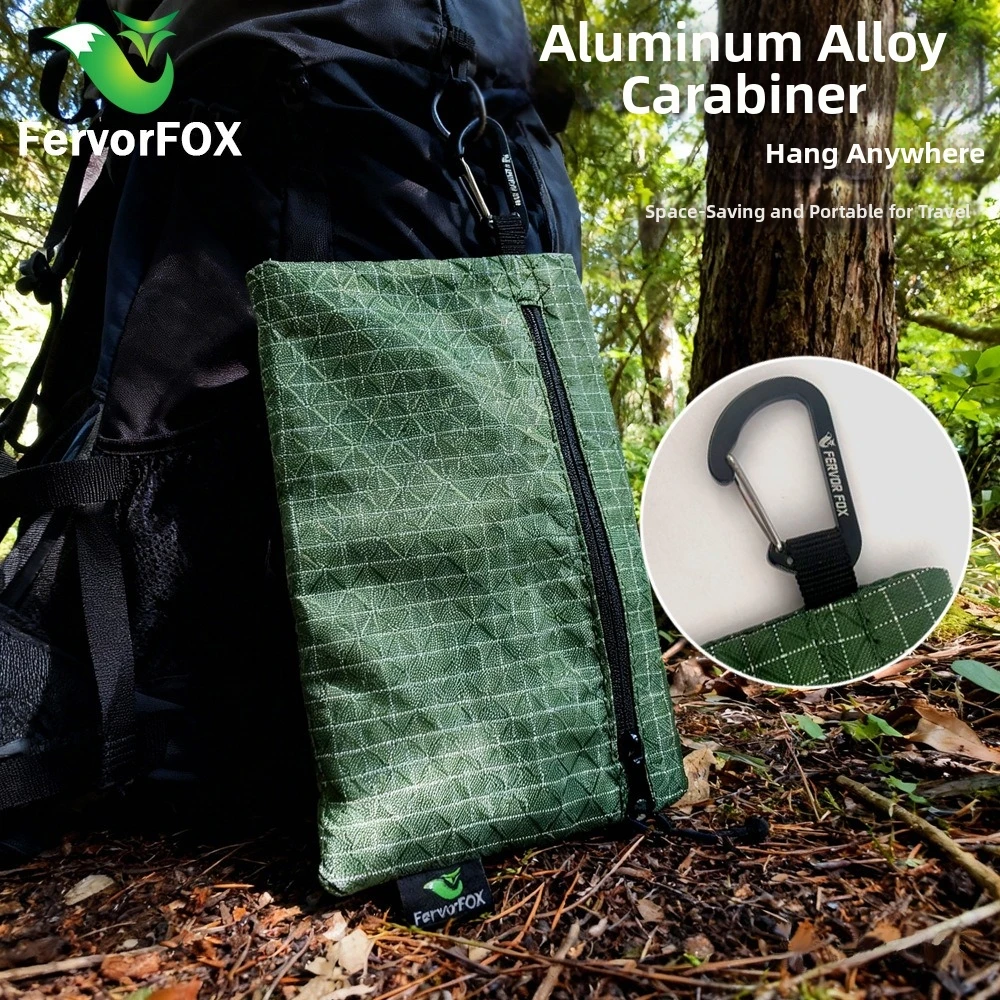 Portable Lightweight Outdoor Storage Bag Waterproof ‌Wear Resistant Key Card Wallet Zipper with Rope Coin Purse Cash Bag Travel