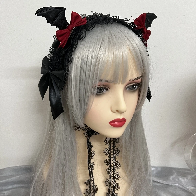 ハロウィン耳カチューシャ子供コスプレバットヘアバンドガールヘアアクセサリー女性のためのフェスティバルパーティーヘアバンド