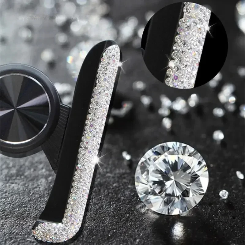 Car Phone Holder Diamond Crystal Car Air Vent Mount Clip Mobile Phone Holder Stand in Auto Bracket Interior Accessories Women