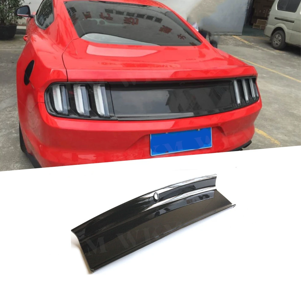 For Ford Mustang 2015-2020 Car Rear Bumper Guard Plate Black Tail Gate Decklid Panel Spoiler Wing Trunk Lid Cover Splitter Trim