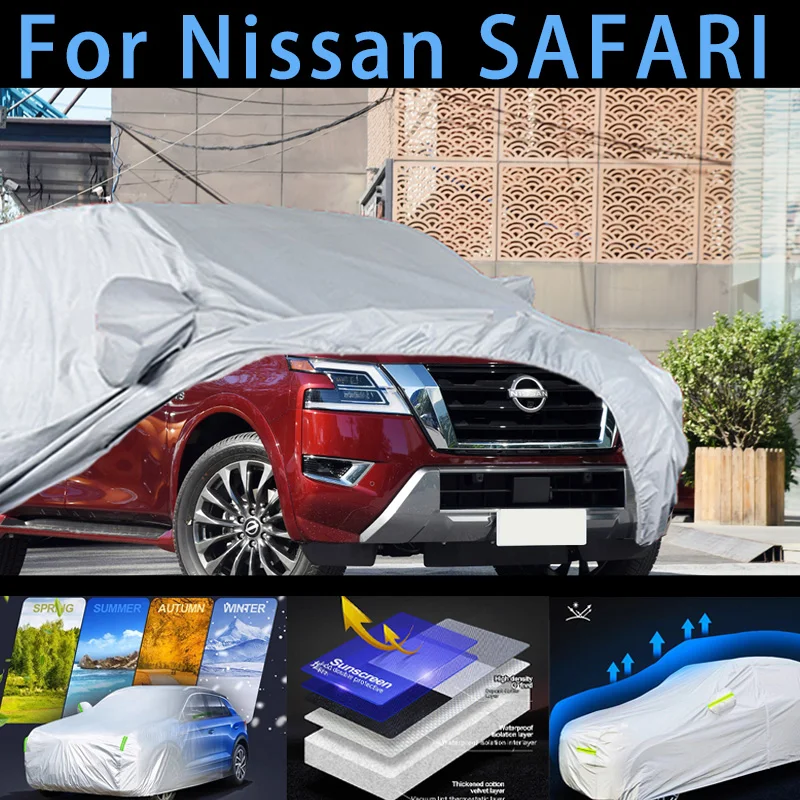 For Nissan SAFARI Outdoor Protection Full Car Covers Snow Cover Sunshade Waterproof Dustproof Exterior Car cover protection