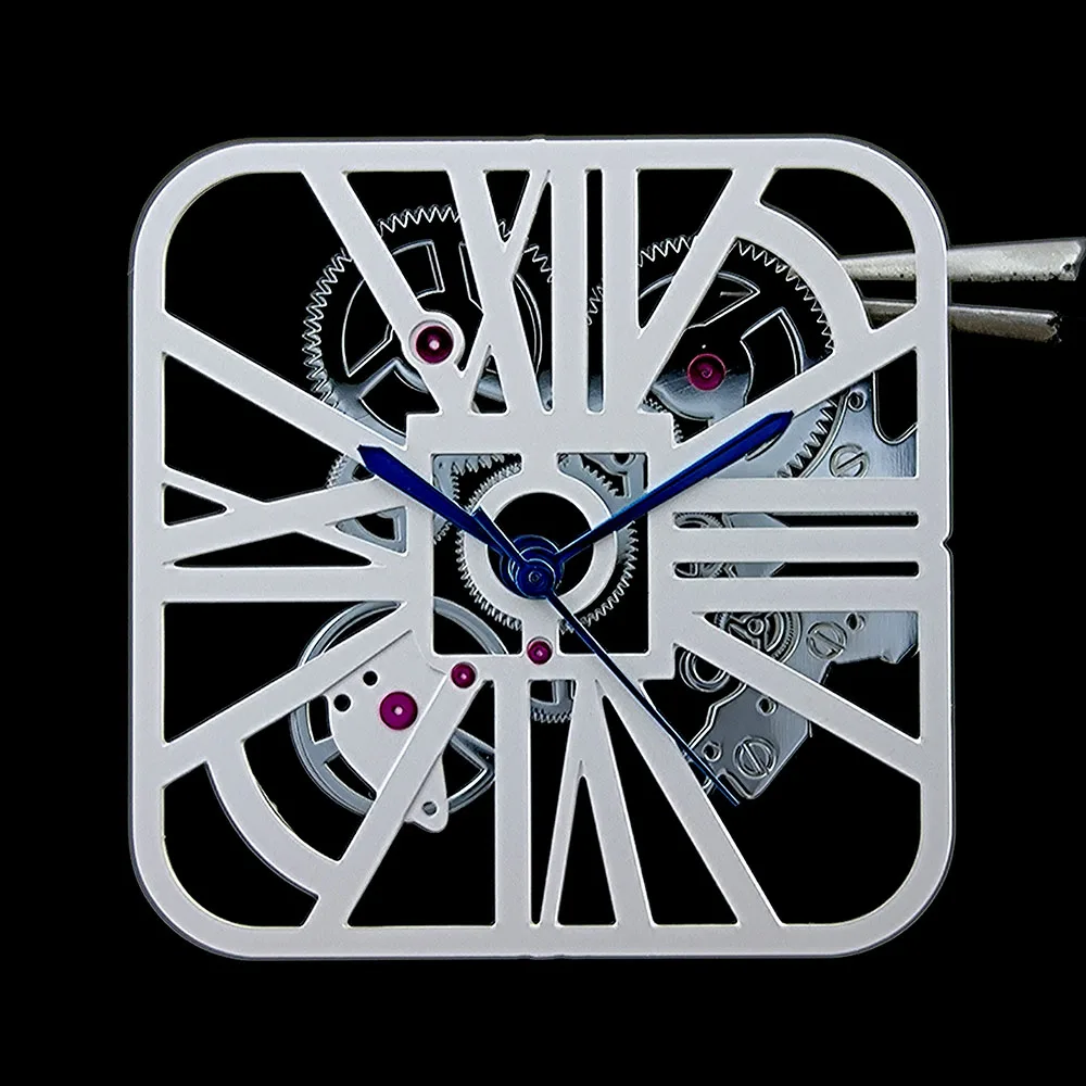 27mm NH70 Watch Square Dial Skeleton Dial Customized Logo Dial Roman Numerals Dial Fit NH70 Movement Sports Watch Accessories