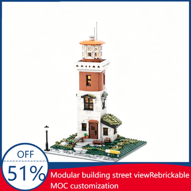 1805 PCS Medieval Customize Architecture Icelandic Lighthouse Building Blocks Model Custom Puzzle Assembly Educational Toy Gift