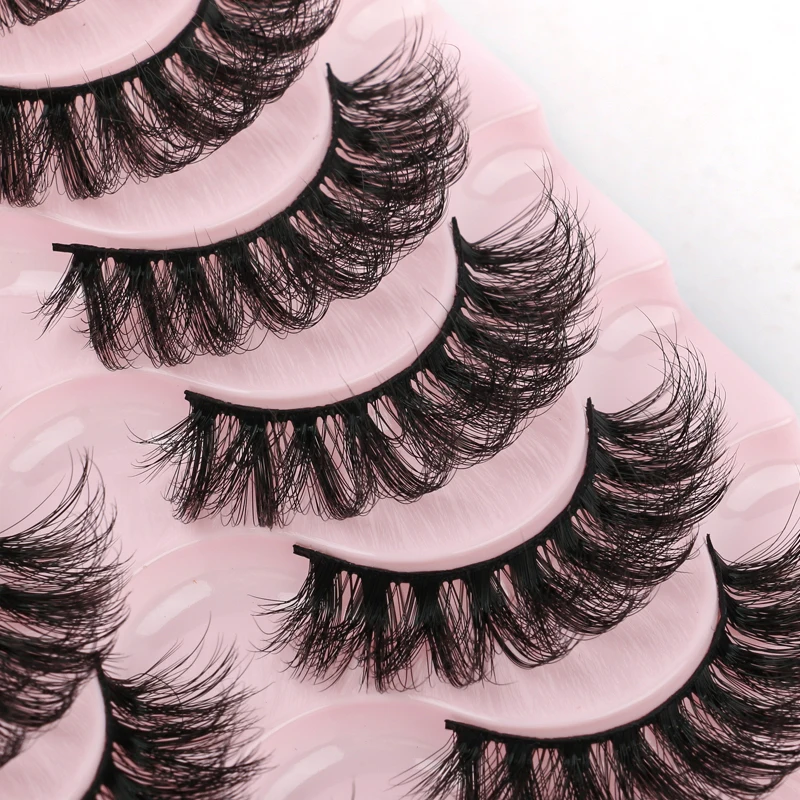 MEISHENJIE 10/5/3 Pair 3D Faux Mink Eyelashes Natural Thick russian strip lashes Dramatic Fake Lashes Makeup Extension Faux Cils