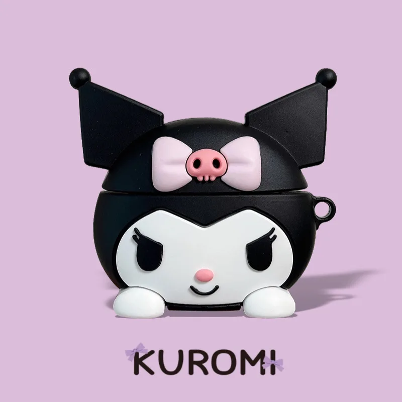 3D Kuromi Cartoon Case for Airpods 4 Generation Cute Soft Silicone Shockproof Cover Earphone Protective for Airpods 4 2024 Cases