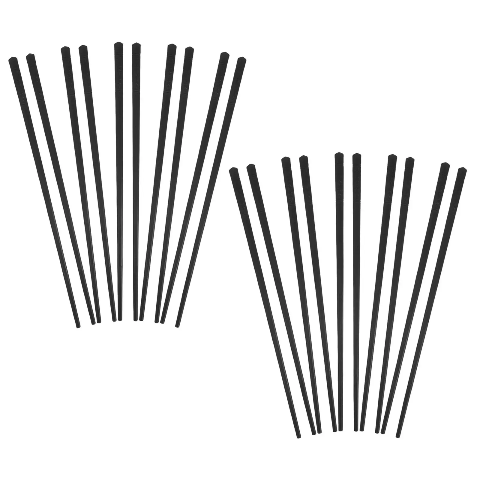 10 pares de palillos negros reutilizables de fibra de vidrio de 24 cm, lisos y ligeros para sushi, ramen, sashimi, comida china, japonesa, coreana y asiática