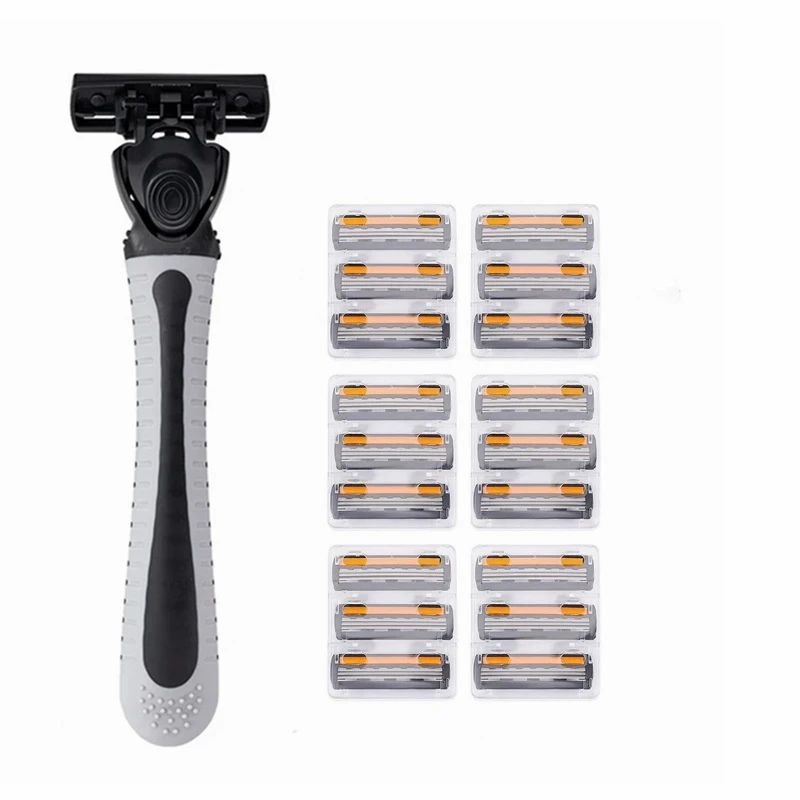 19 Blades Manual Razor Men Shaver Body Hair Cutting Beard Shaving Bikini Trimmer Three Layer Barber Shaver Multi Head Changeable