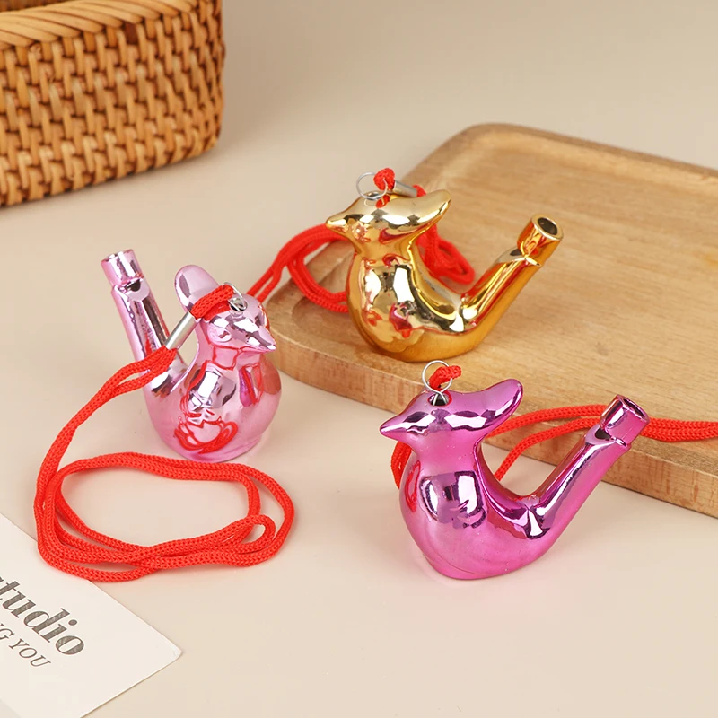 Coloured Electroplated Water Bird Whistle Funny Musical Instrument Kids Bathtime Toys Girls Boys Early Learning Educational Toy