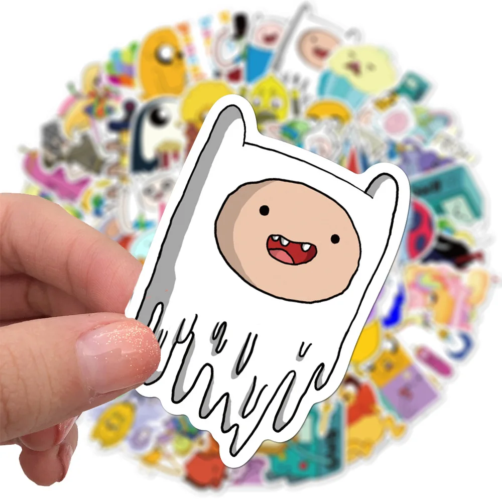100Pcs Adventure Time Stickers Cartoon Animation Luggage Scooter Laptop Refrigerator Graffiti Stickers Decorative Toys