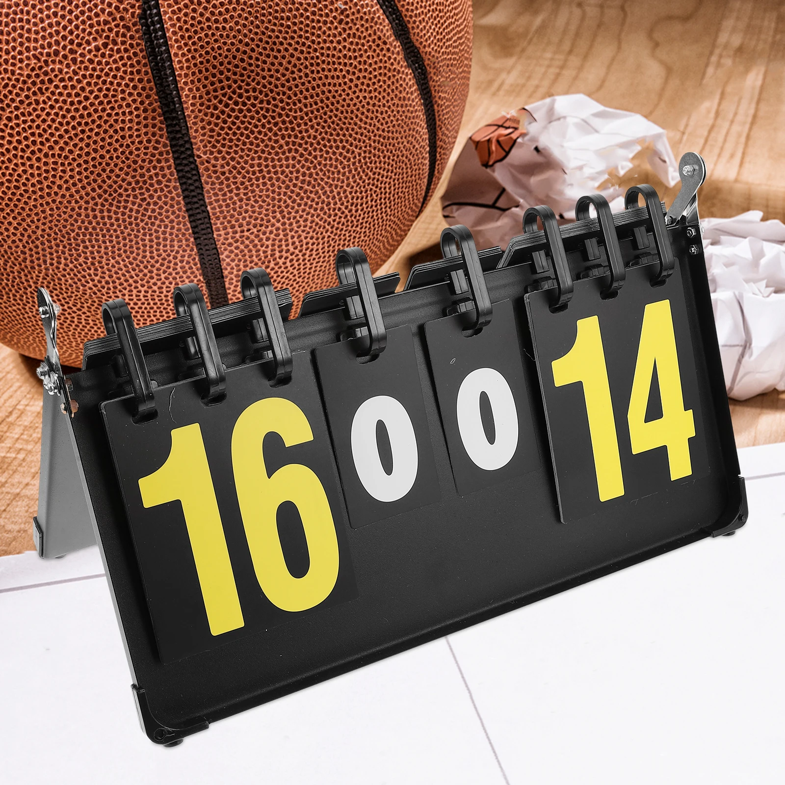 

Basketball Scoreboard Flip Design Portable Score Card With Hooks Stable Base For Outdoor Indoor Sports Soccer Volleyball