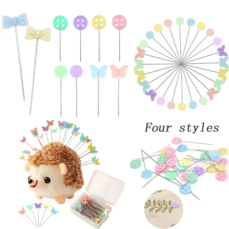 300Pcs Metal Button Pin DIY Sewing Accessories Embroidery Quilting Tools For Positioning Fabric Stainless Steel Patchwork Pins