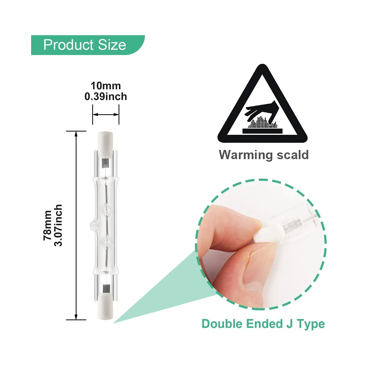 Halogeenlamp 60W 78Mm Dubbelzijdige Lineaire R7 S Halogeenlamp AC220-240V Huishouddecor R7 S Halogeenlamp