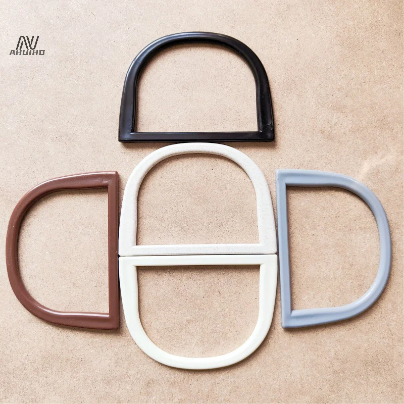 2PCS Round D-Shaped Plastic Bag Handles DIY Replacement For Purse Handle Handbag Tote Belt Strap Handcraft Bag Accessories