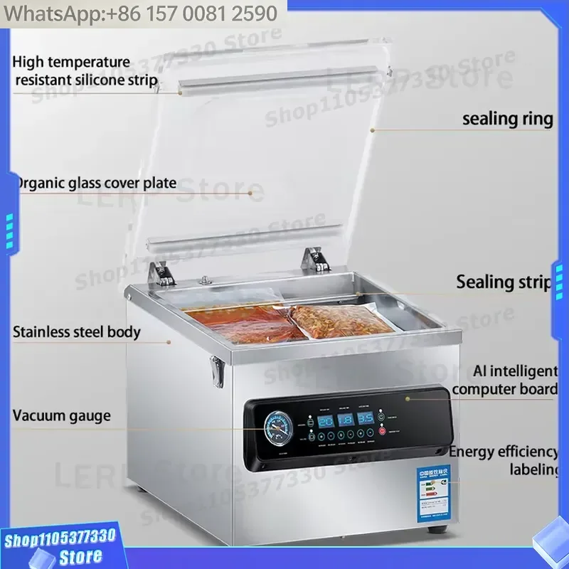 Meat Commercial Vacuum Packing Machine for Beef Steak, Automatic Chamber Sealer for Meat & Poultry Preservation