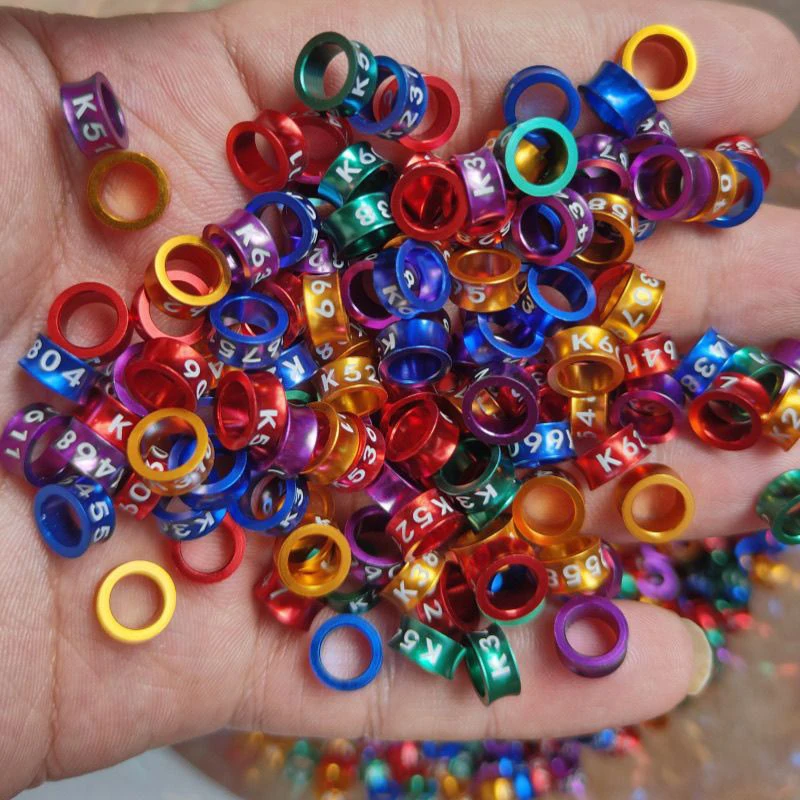 50PCS Custom Closed Aluminium Bird Rings 2025 Black 2026 Green Canary Budgerigar Gouldian (2.6mm to 9.0mm)-Newborn 10 days