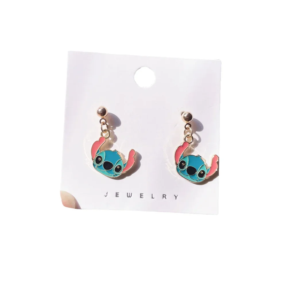 Lilo & Stitch Disney Trend Stud Earrings for Girls Anime Jewelry Accessories Stitch Cartoon Kawaii Earring Kids Birthday Gifts
