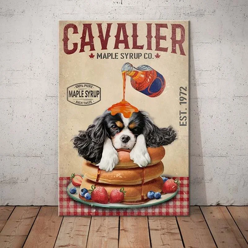 Cavalier King Charles Spaniel Dog Animal Metal Sign Tin Plaque Coffee Retro Wall Home Bar Pub Vintage Cafe Decor,tin decor