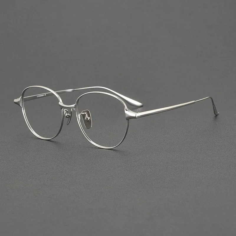 Handmade Pure Titanium Fashion Oval Round Glasses for Men Women Designer Quality Eyeglasses Frame Blue Light Circle Spectacles