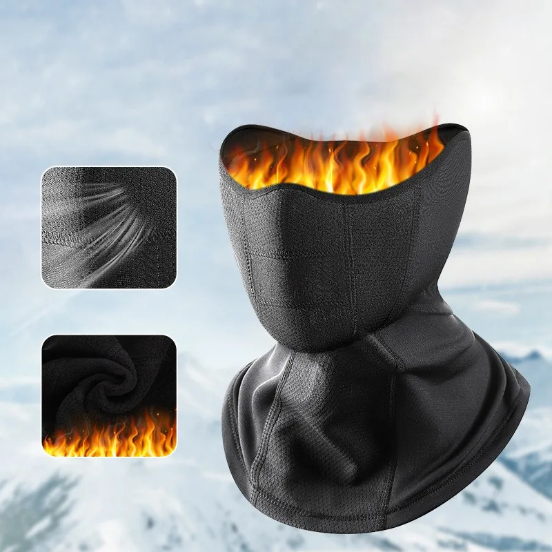 

Winter Camping Warm Fleece Neck Gaiter Ski Tube Scarf Snowboard Face Outdoor Cycling Adjustable Drawstring Cold-proof Collar