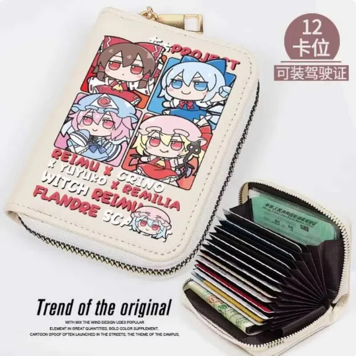 

Аниме Hakurei Reimu модный кошелек из искусственной кожи, кошелек для карт, монета на молнии, держатель для денег, сумка для косплея, подарок B1886 аниме
