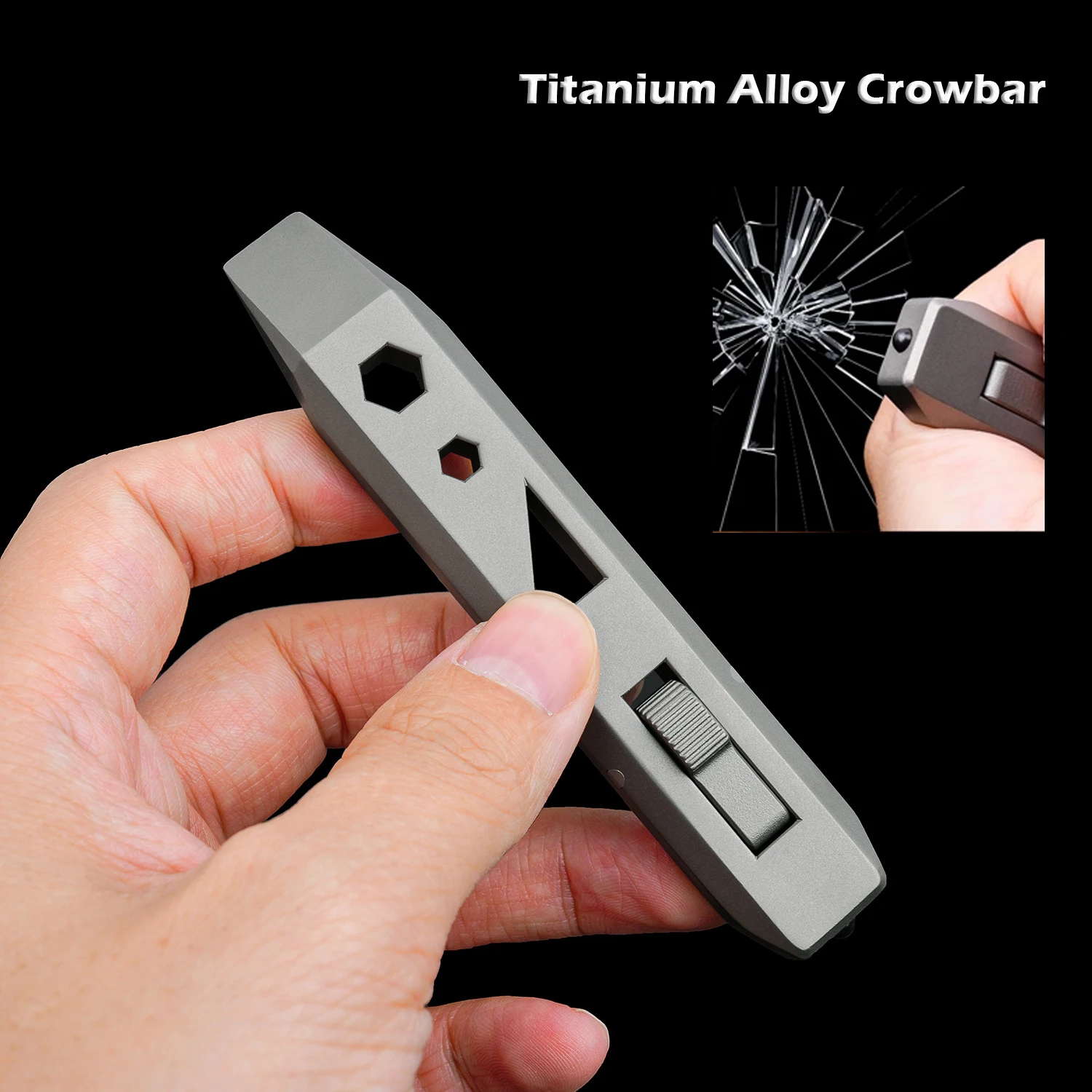 

5 IN 1Titanium Alloy Pry Bar Screwdriver WrenchCrowbar Bottle Opener Window Breaker Outdoor Camping Multifunctional EDC Tool