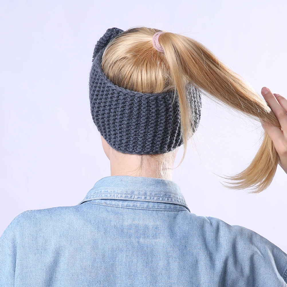 

2Pcs Bowknot Headb Warm Woolen Yarn Hair Hoops Fashion Headwear Women Headdress Soft Stretchable Outdoor Gifts
