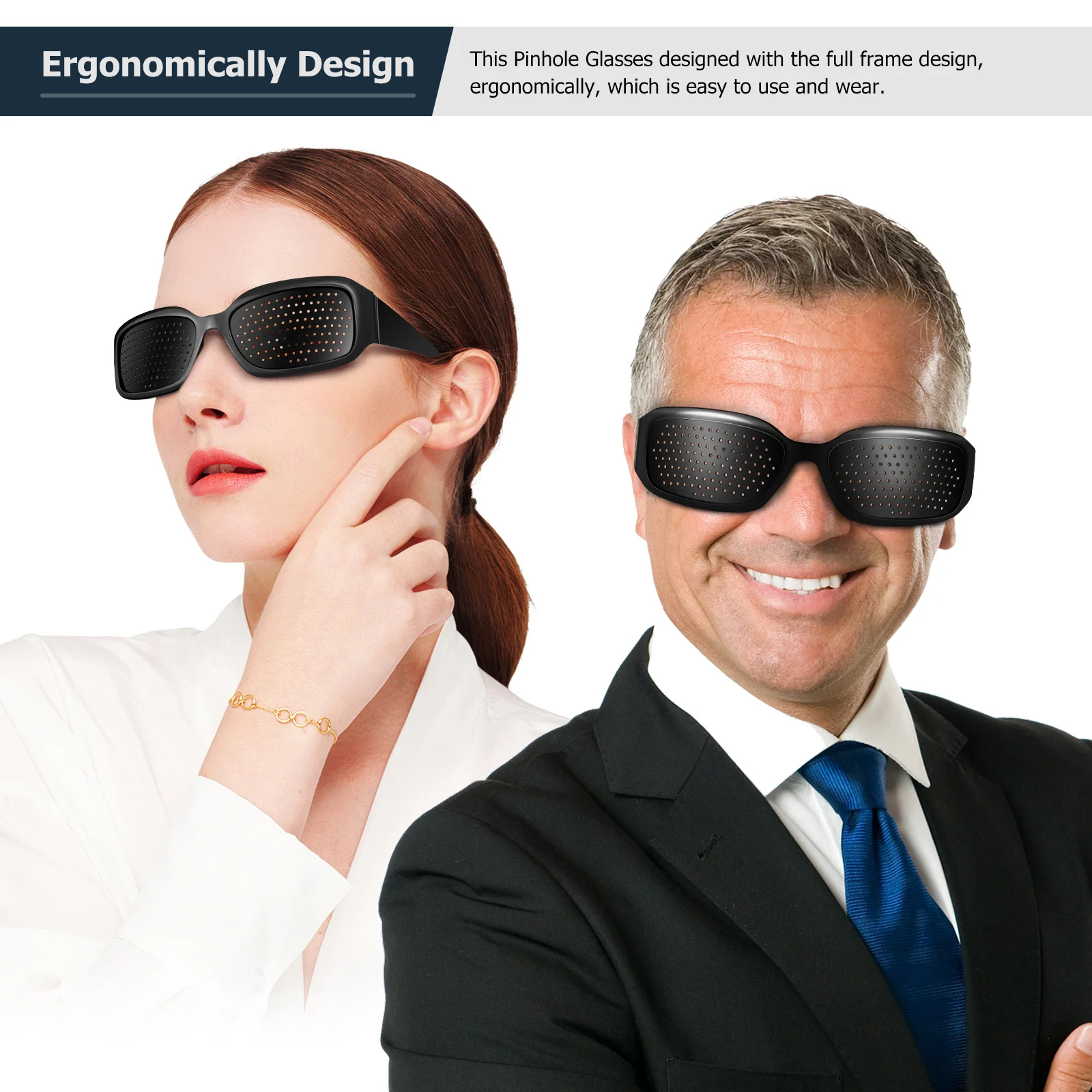 

2pcs Pinhole Eyeglasses Durable Full Frame Eye Care For Improvement Anti-Fatigue Portable Pinhole Glasses For Adults Kids